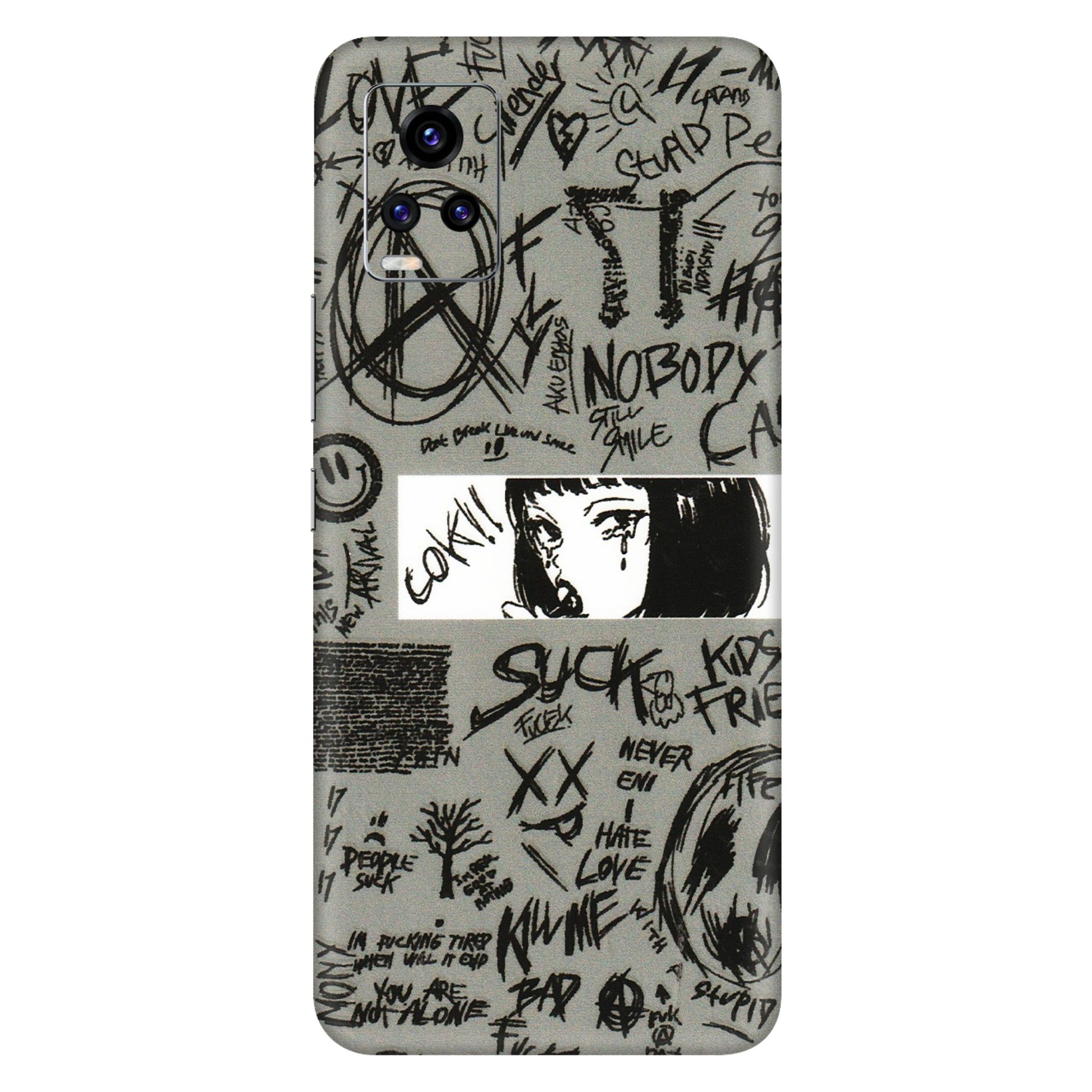 VIVO Z/V/X/T/U/S Series Phone Skins (All Models) - Never Have Love Anime - 3D Embossed Finish (L-260) Vivo V20 Pro