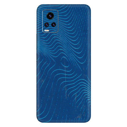 VIVO Z/V/X/T/U/S Series Phone Skins (All Models) - Abstract Blue Line Map - 3D Embossed Finish (L-272) Vivo V20 Pro