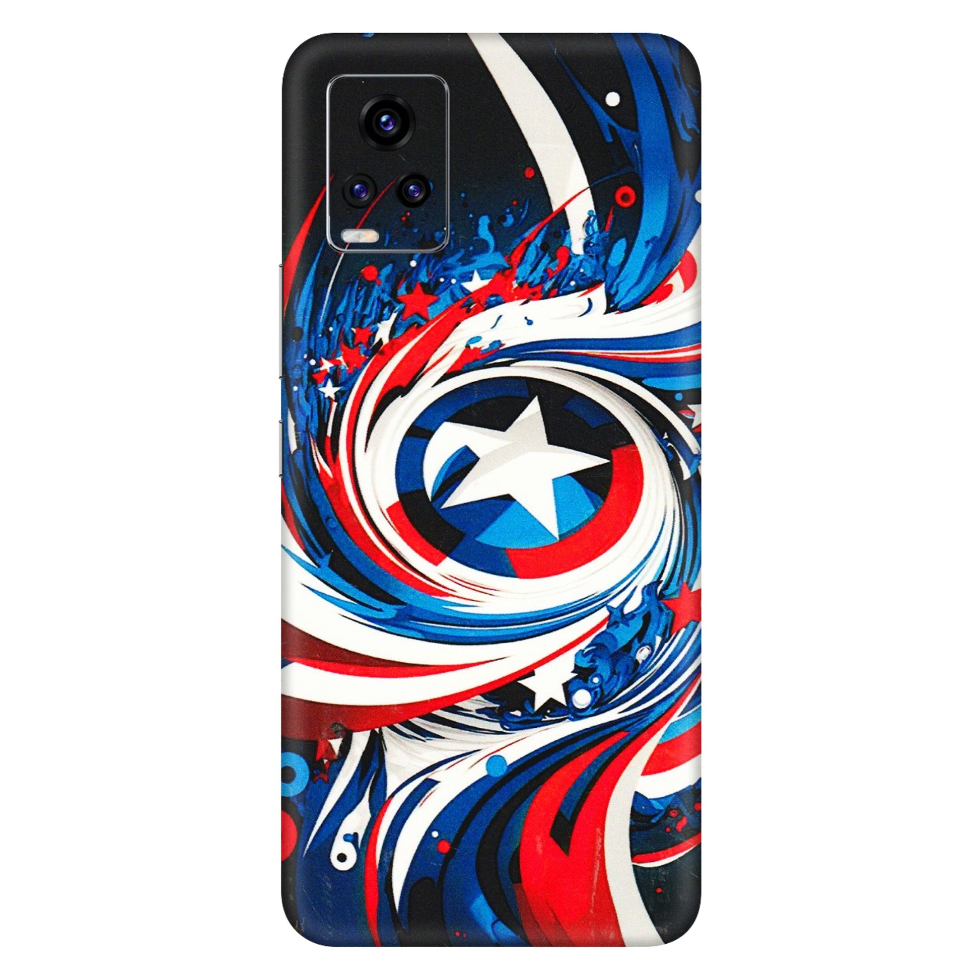 VIVO Z/V/X/T/U/S Series Phone Skins (All Models) - Captain America Logo - 3D Embossed Finish (L-307) Vivo V20 Pro