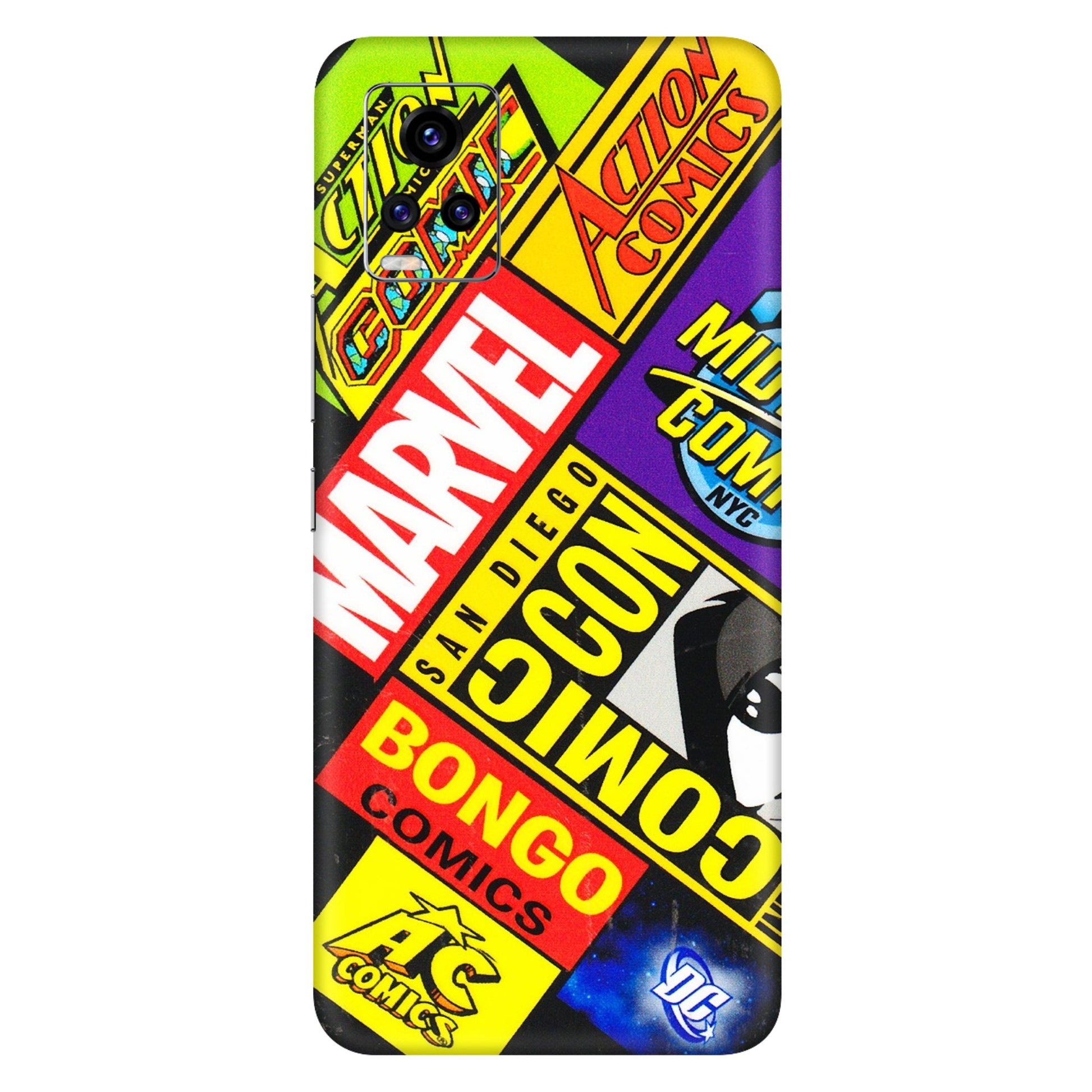 VIVO Z/V/X/T/U/S Series Phone Skins (All Models) - Bongo Comic Con - 3D Embossed Finish (L-325) Vivo V20 Pro