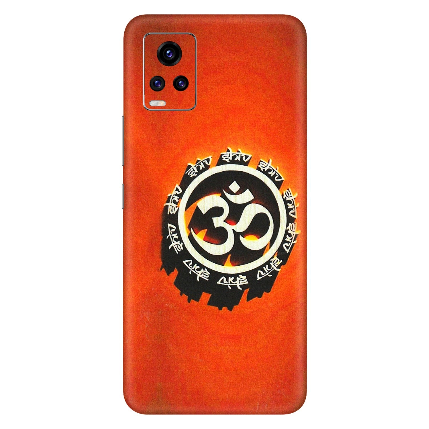VIVO Z/V/X/T/U/S Series Phone Skins (All Models) - Aum Shiv Orange - 3D Embossed Finish (L-32) Vivo V20 Pro
