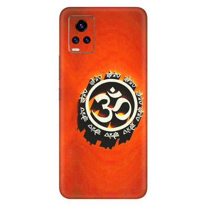 VIVO Z/V/X/T/U/S Series Phone Skins (All Models) - Aum Shiv Orange - 3D Embossed Finish (L-32) Vivo V20 Pro