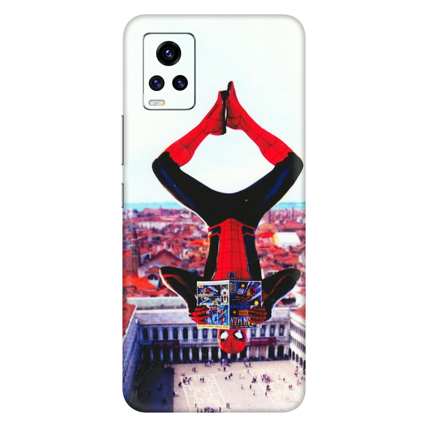 VIVO Z/V/X/T/U/S Series Phone Skins (All Models) - Spiderman Hanging - 3D Embossed Finish (L-53) Vivo V20 Pro