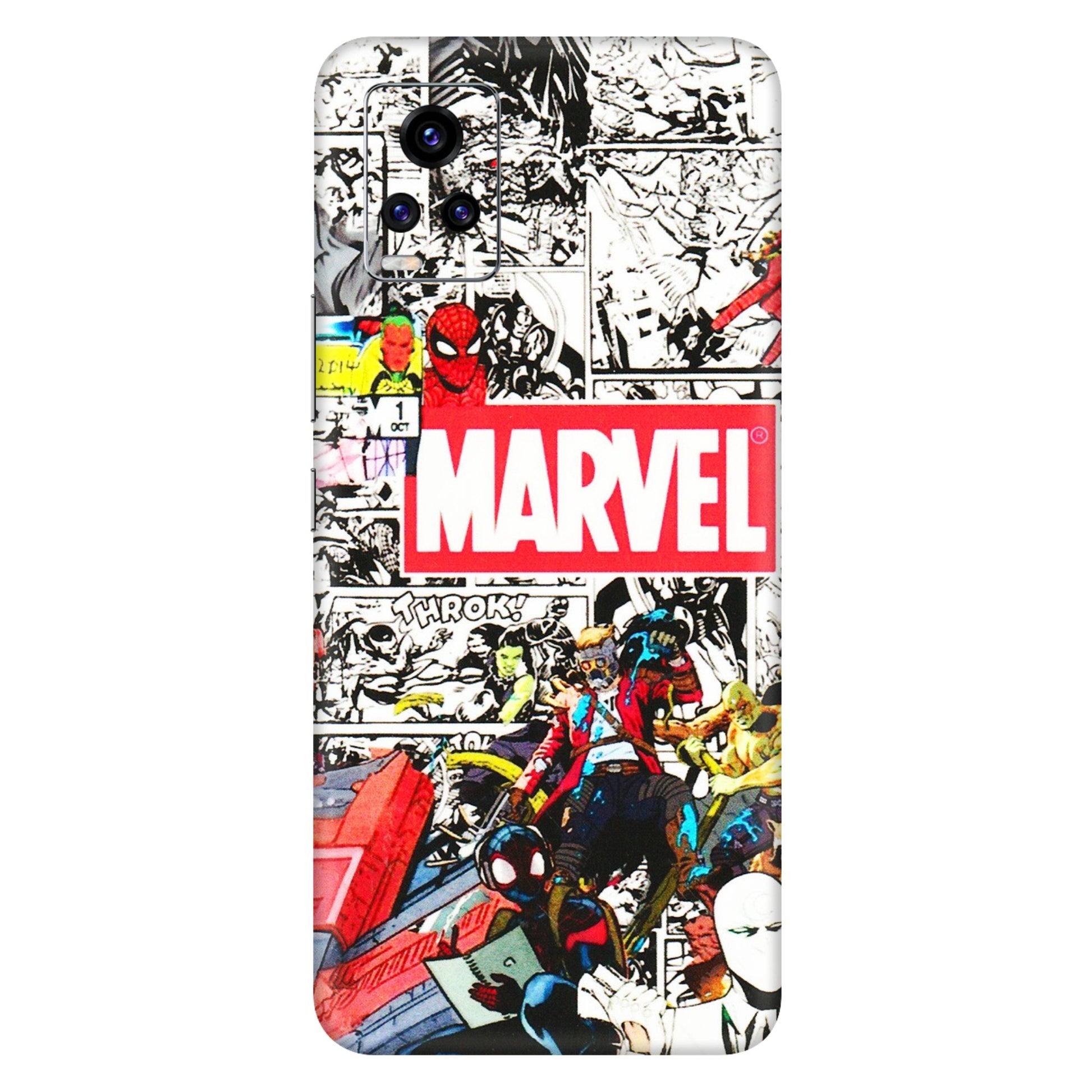 VIVO Z/V/X/T/U/S Series Phone Skins (All Models) - Marvel Colorful Comic - 3D Embossed Finish (L-64) Vivo V20 Pro