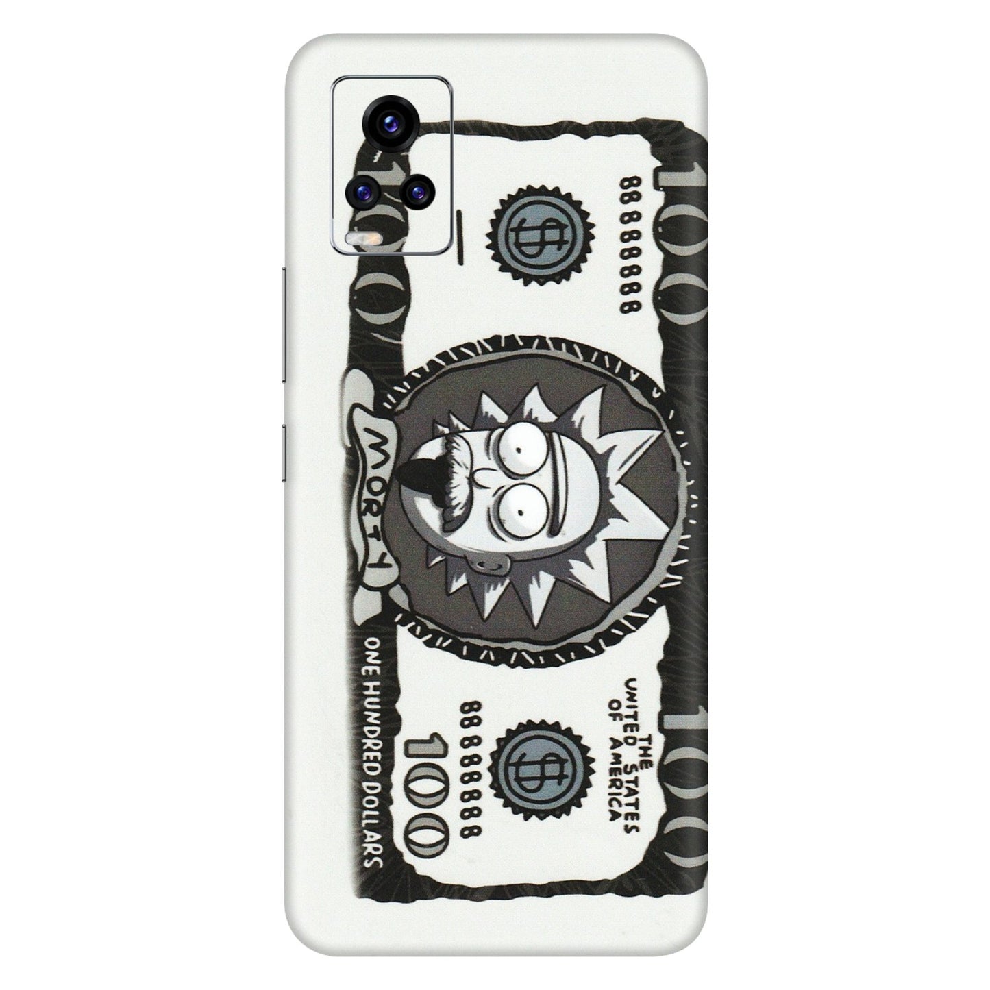 VIVO Z/V/X/T/U/S Series Phone Skins (All Models) - Rick And Morty Hundred Dollar Anime - Matte Finish (M-161) Vivo V20 Pro