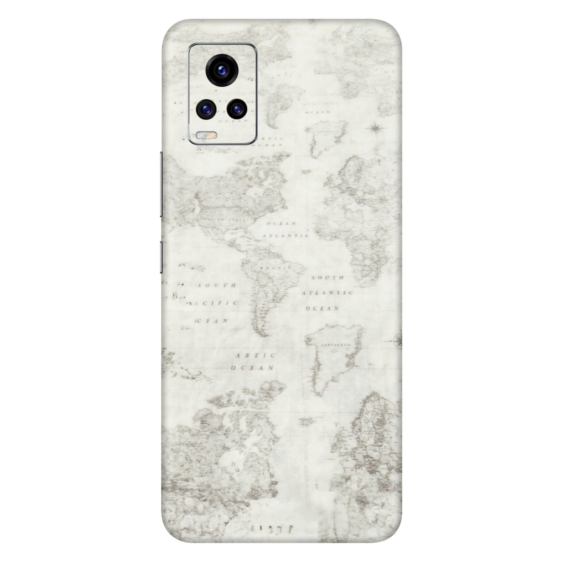 VIVO Z/V/X/T/U/S Series Phone Skins (All Models) - World Travel Map - Transparent Finish (T-04) Vivo V20 Pro