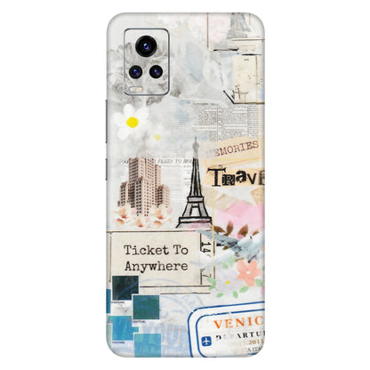 VIVO Z/V/X/T/U/S Series Phone Skins (All Models) - Travel Memories - Transparent Finish (T-09) Vivo V20 Pro