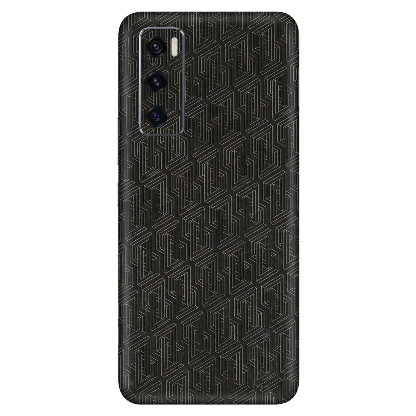 VIVO Z/V/X/T/U/S Series Phone Skins (All Models) - Black Abstract Pattern - 3D Embossed Finish (L-117) Vivo V20 SE