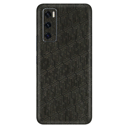 VIVO Z/V/X/T/U/S Series Phone Skins (All Models) - Black Abstract Pattern - 3D Embossed Finish (L-117) Vivo V20 SE
