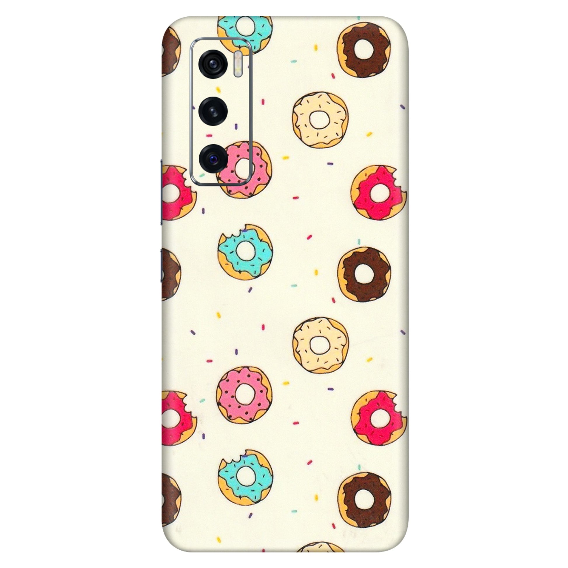 VIVO Z/V/X/T/U/S Series Phone Skins (All Models) - Mini Donuts Doodle Art - 3D Embossed Finish (L-122) Vivo V20 SE