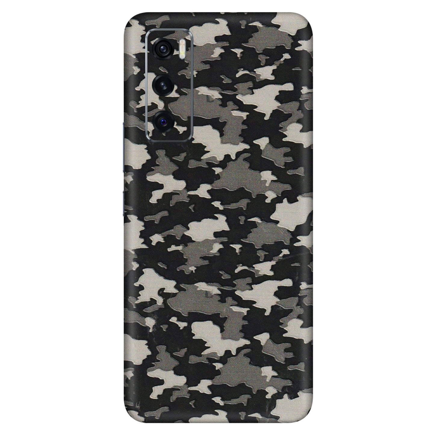 VIVO Z/V/X/T/U/S Series Phone Skins (All Models) - Black/Grey Camoflaunge - 3D Embossed Finish (L-142) Vivo V20 SE