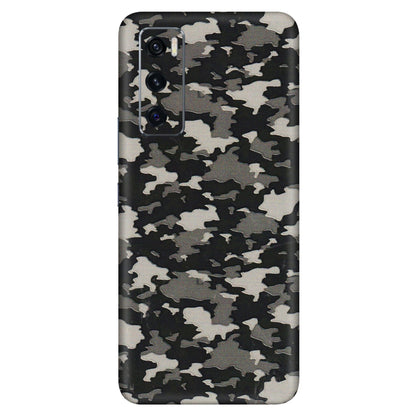 VIVO Z/V/X/T/U/S Series Phone Skins (All Models) - Black/Grey Camoflaunge - 3D Embossed Finish (L-142) Vivo V20 SE