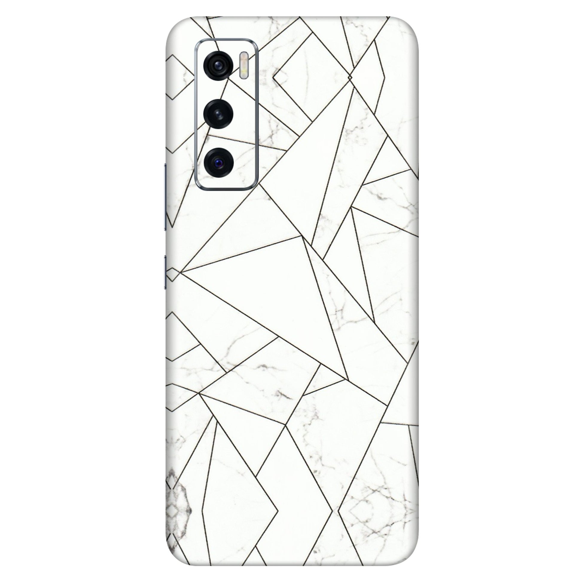 VIVO Z/V/X/T/U/S Series Phone Skins (All Models) - Luxury White Marble Effect - 3D Embossed Finish (L-168) Vivo V20 SE