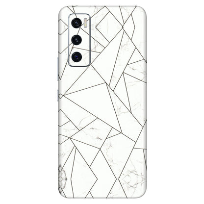 VIVO Z/V/X/T/U/S Series Phone Skins (All Models) - Luxury White Marble Effect - 3D Embossed Finish (L-168) Vivo V20 SE
