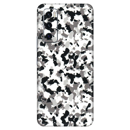 VIVO Z/V/X/T/U/S Series Phone Skins (All Models) - White Black Camouflage - 3D Embossed Finish (L-18) Vivo V20 SE