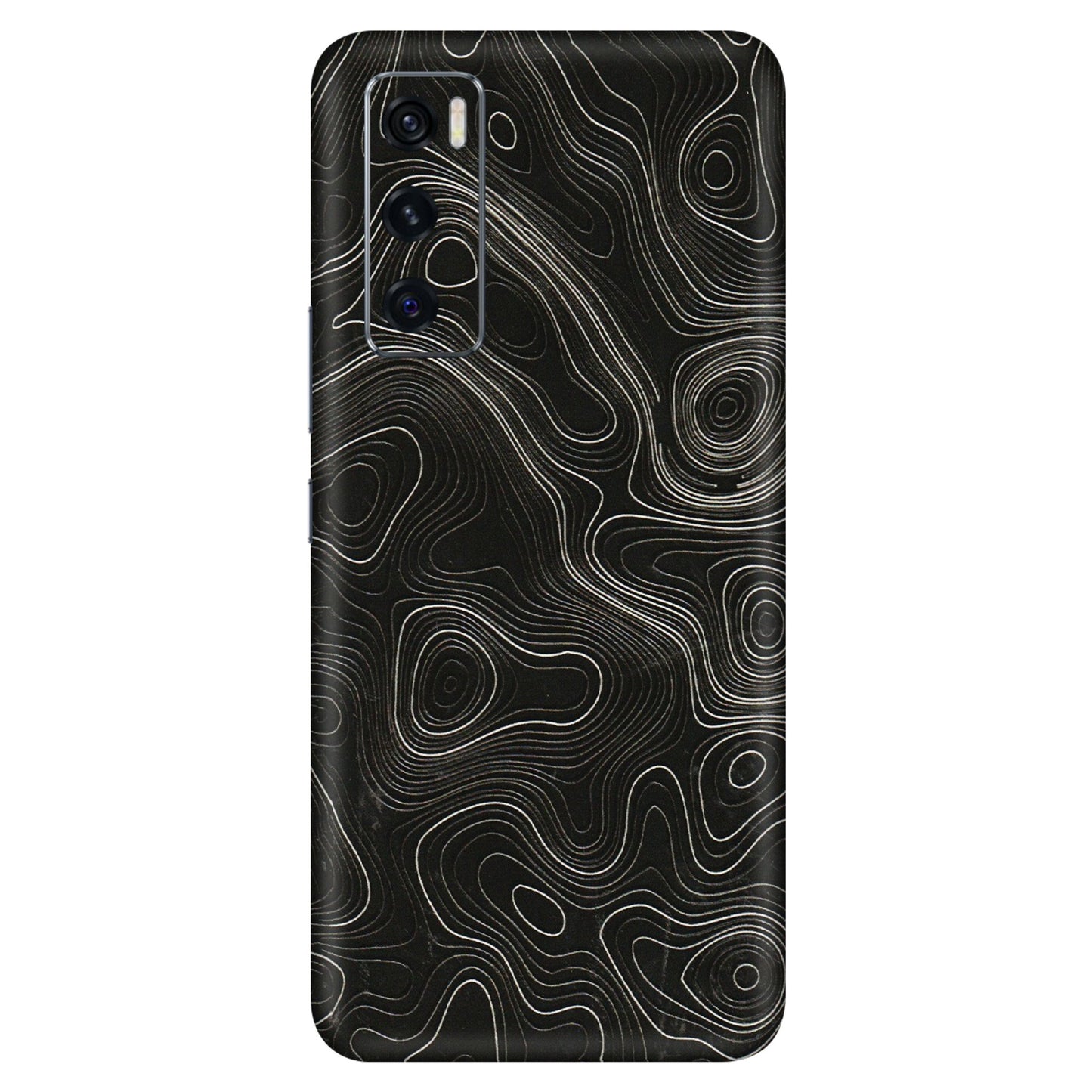 VIVO Z/V/X/T/U/S Series Phone Skins (All Models) - Black Swirl - 3D Embossed Finish (L-196) Vivo V20 SE