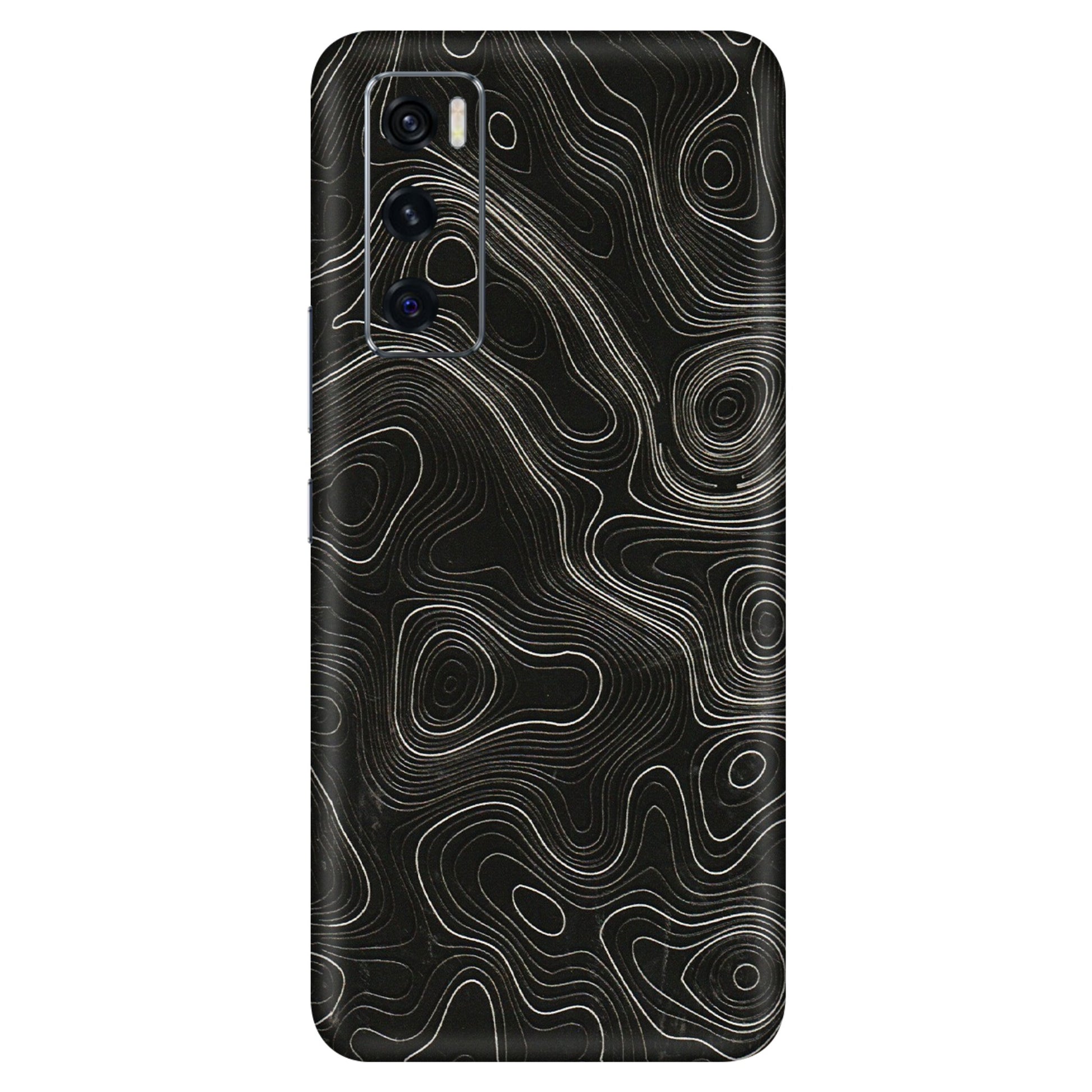 VIVO Z/V/X/T/U/S Series Phone Skins (All Models) - Black Swirl - 3D Embossed Finish (L-196) Vivo V20 SE