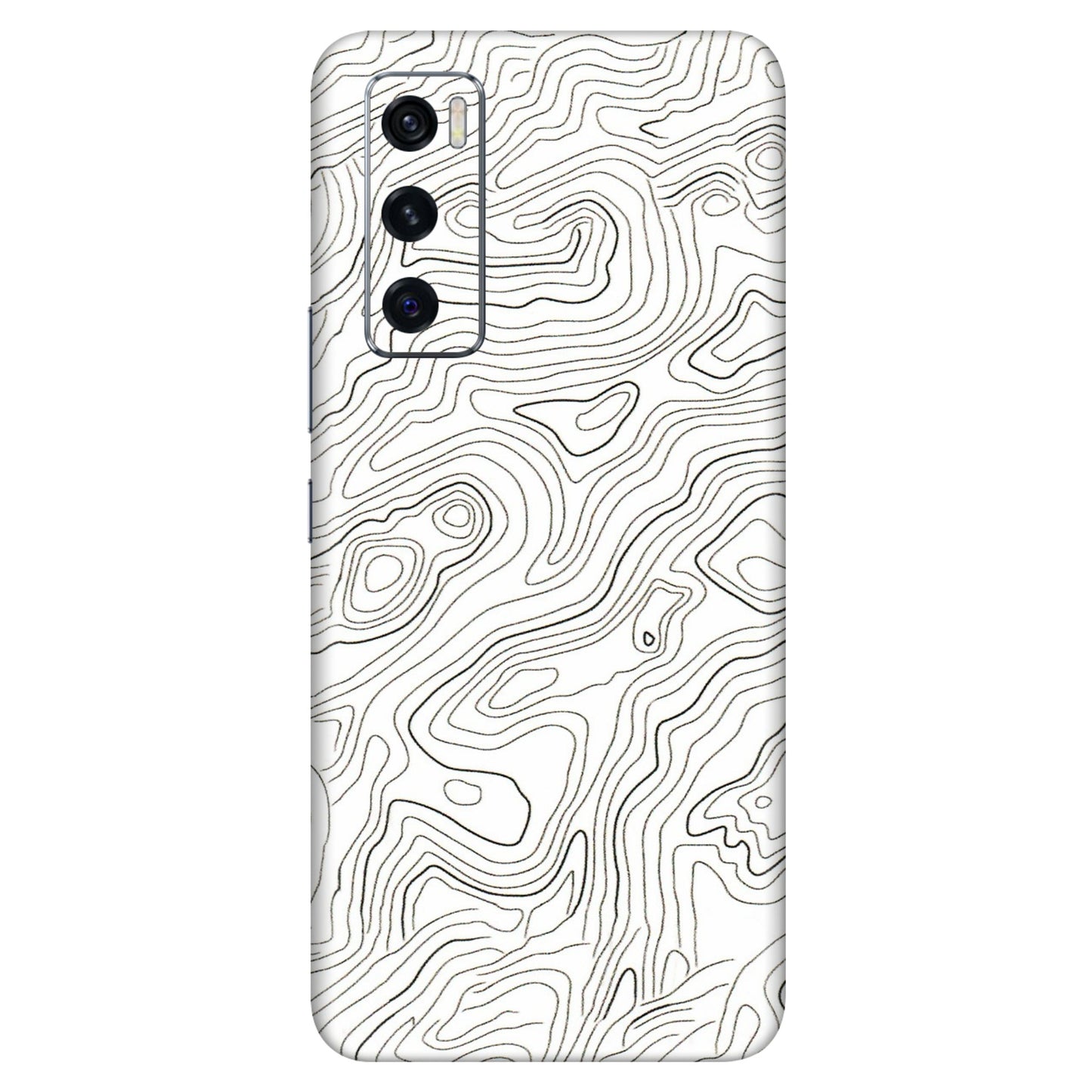 VIVO Z/V/X/T/U/S Series Phone Skins (All Models) - White Black Swirls - 3D Embossed Finish (L-219) Vivo V20 SE