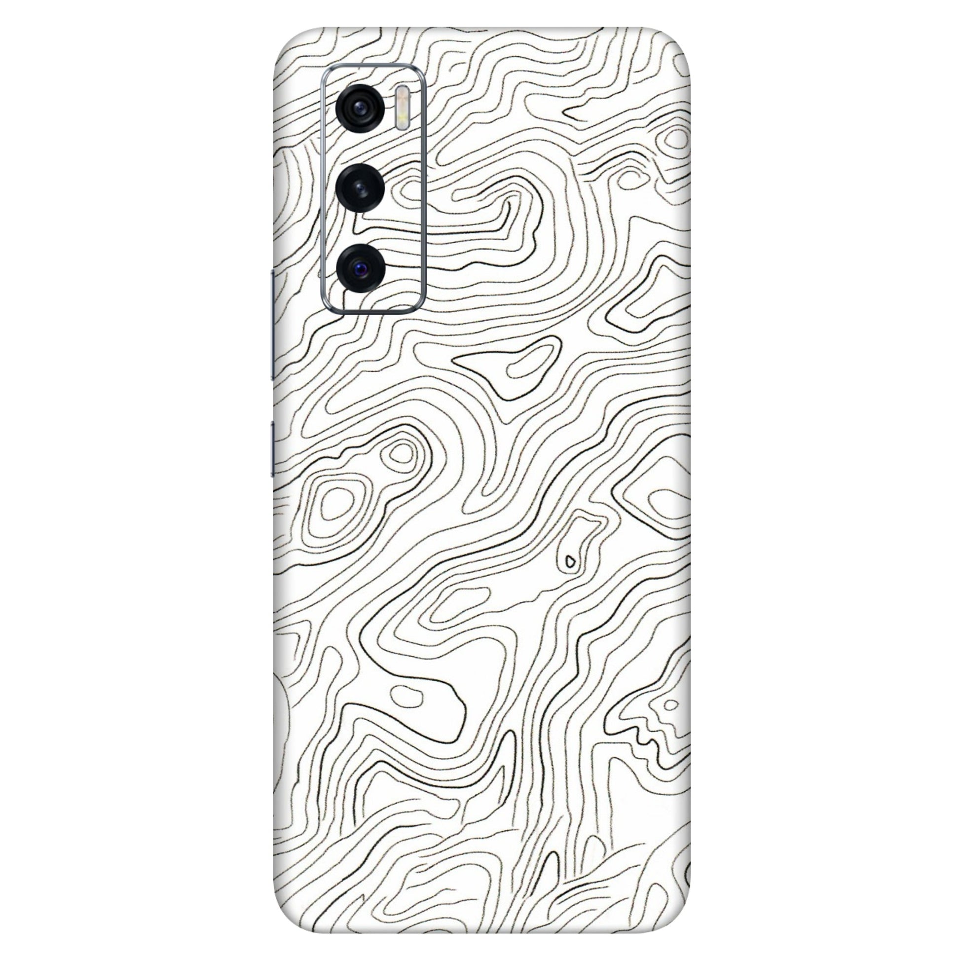 VIVO Z/V/X/T/U/S Series Phone Skins (All Models) - White Black Swirls - 3D Embossed Finish (L-219) Vivo V20 SE