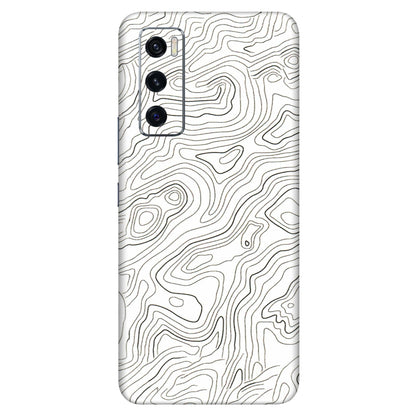 VIVO Z/V/X/T/U/S Series Phone Skins (All Models) - White Black Swirls - 3D Embossed Finish (L-219) Vivo V20 SE