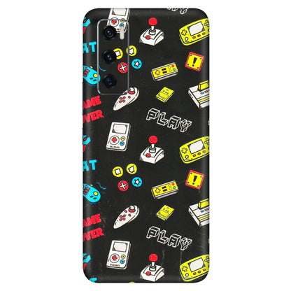 VIVO Z/V/X/T/U/S Series Phone Skins (All Models) - Gaming Doodles - 3D Embossed Finish (L-224) Vivo V20 SE