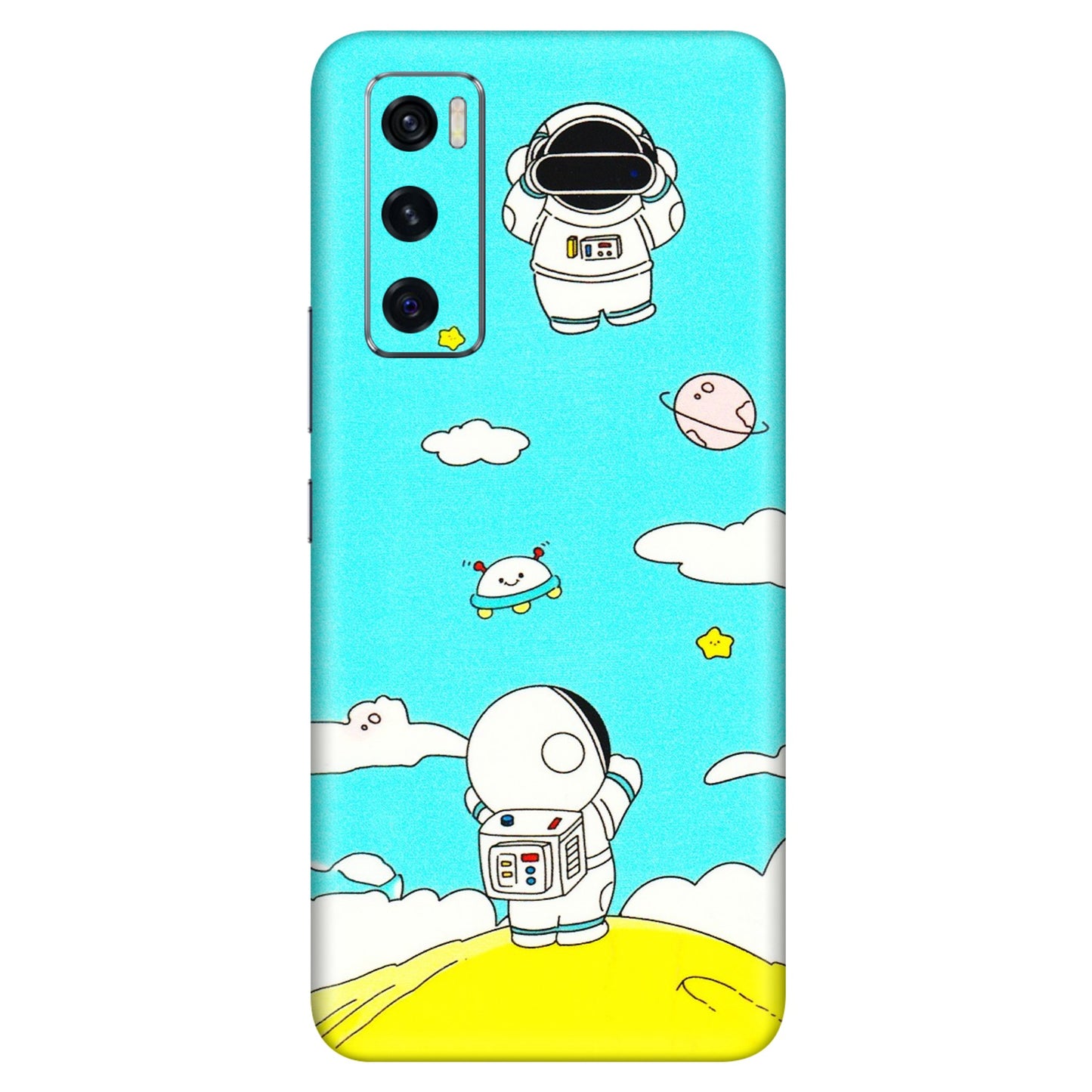 VIVO Z/V/X/T/U/S Series Phone Skins (All Models) - Blue Skies Astro Float - 3D Embossed Finish (L-230) Vivo V20 SE