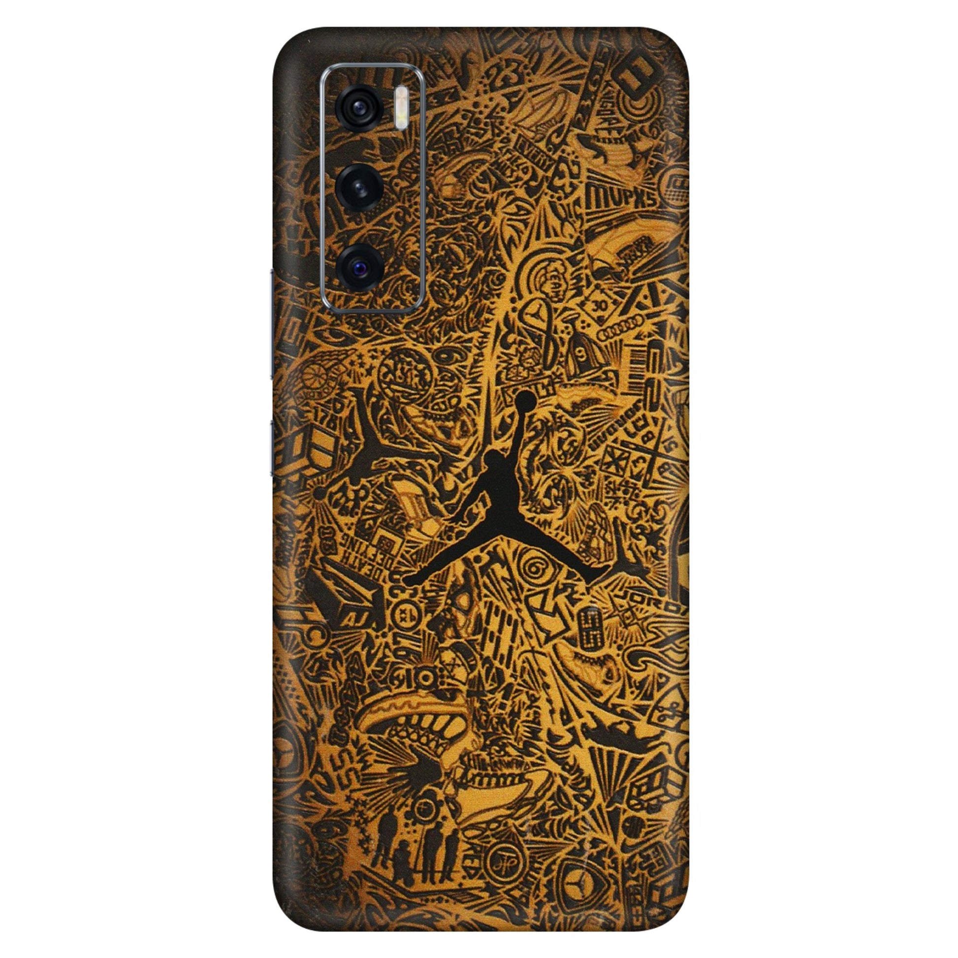 VIVO Z/V/X/T/U/S Series Phone Skins (All Models) - Premium Gold Basketball Player - 3D Embossed Finish (L-236) Vivo V20 SE