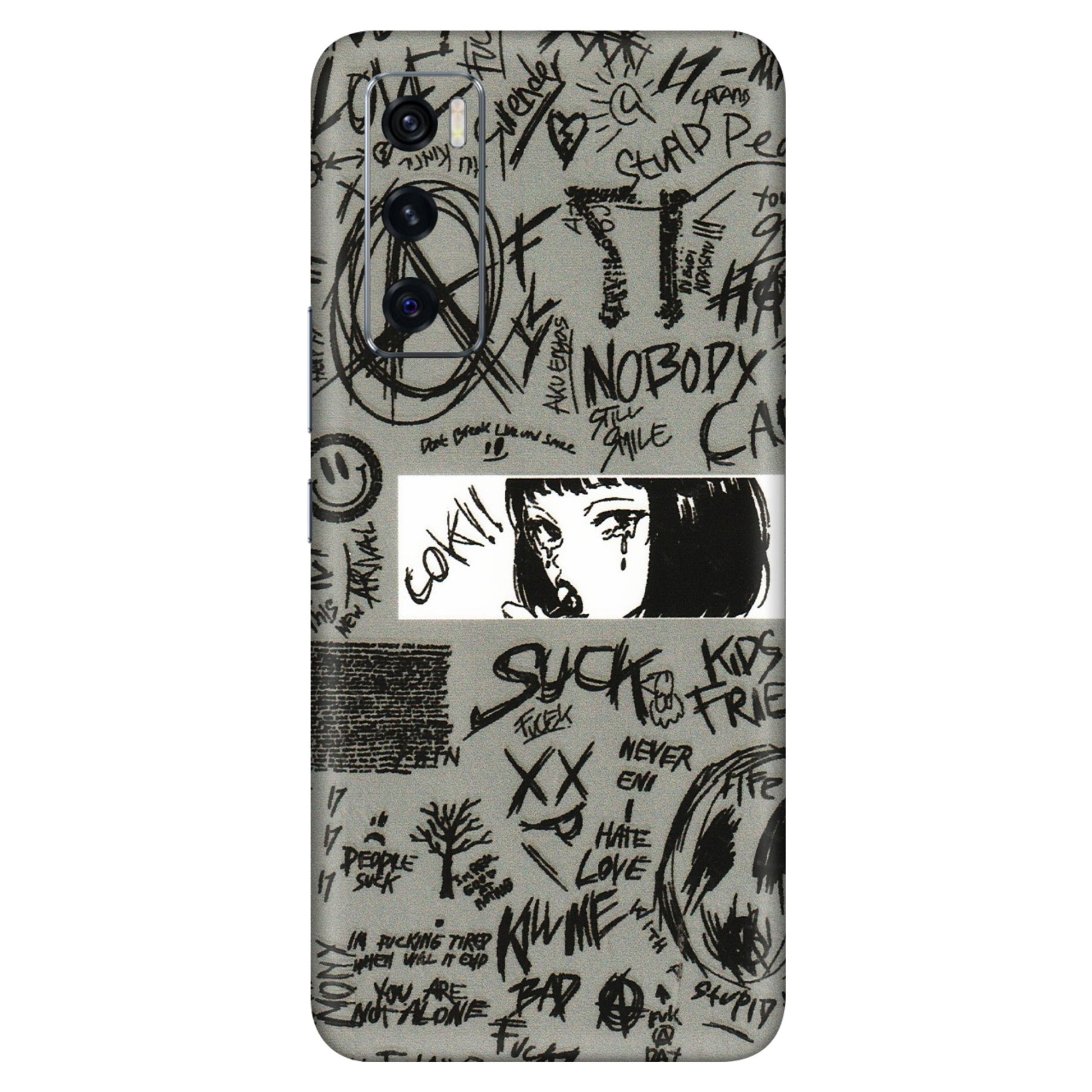 VIVO Z/V/X/T/U/S Series Phone Skins (All Models) - Never Have Love Anime - 3D Embossed Finish (L-260) Vivo V20 SE