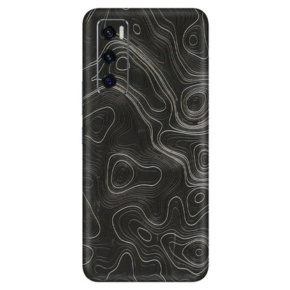VIVO Z/V/X/T/U/S Series Phone Skins (All Models) - Abstract White Line Map - 3D Embossed Finish (L-269) Vivo V20 SE