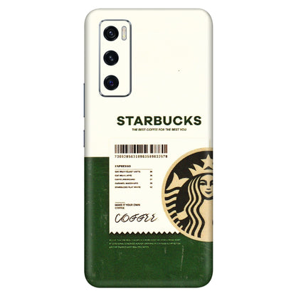 VIVO Z/V/X/T/U/S Series Phone Skins (All Models) - Starbucks Barcode - 3D Embossed Finish (L-308) Vivo V20 SE