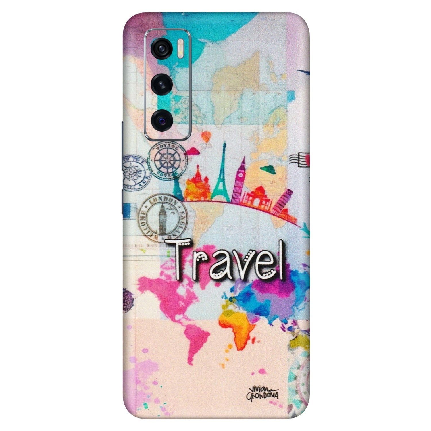 VIVO Z/V/X/T/U/S Series Phone Skins (All Models) - Travel The Wonders - Matte Finish (M-108) Vivo V20 SE