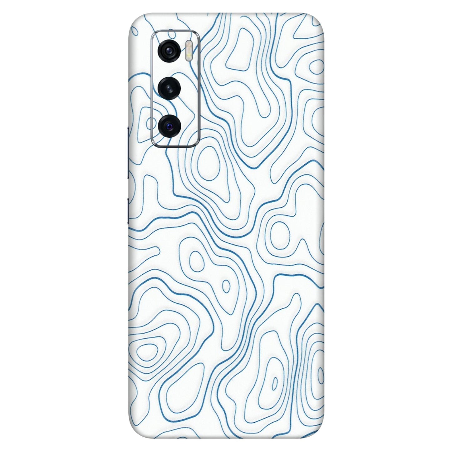 VIVO Z/V/X/T/U/S Series Phone Skins (All Models) - Blue And White Swirls - Matte Finish (M-139) Vivo V20 SE