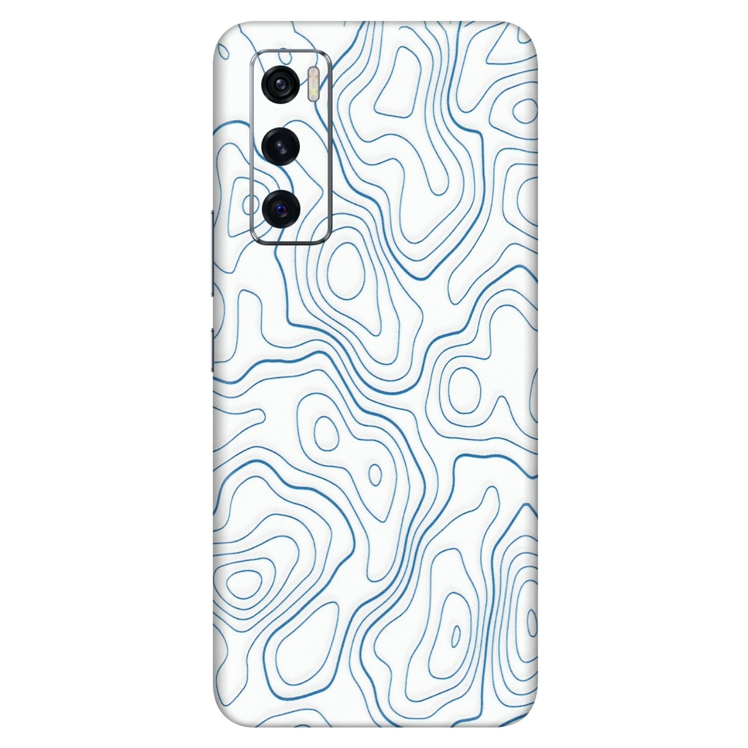 VIVO Z/V/X/T/U/S Series Phone Skins (All Models) - Blue And White Swirls - Matte Finish (M-139) Vivo V20 SE