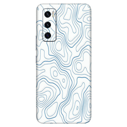 VIVO Z/V/X/T/U/S Series Phone Skins (All Models) - Blue And White Swirls - Matte Finish (M-139) Vivo V20 SE