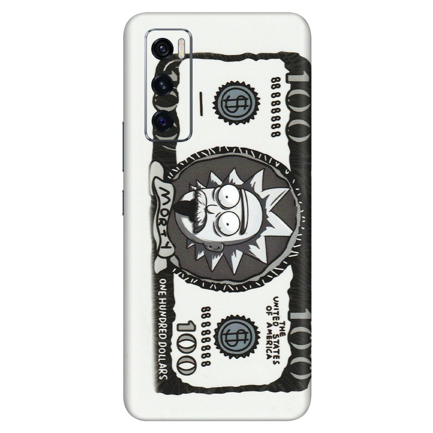 VIVO Z/V/X/T/U/S Series Phone Skins (All Models) - Rick And Morty Hundred Dollar Anime - Matte Finish (M-161) Vivo V20 SE