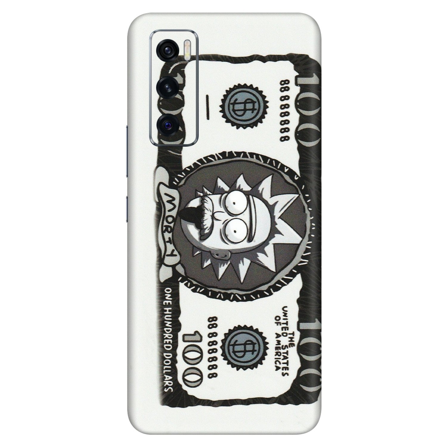 VIVO Z/V/X/T/U/S Series Phone Skins (All Models) - Rick And Morty Hundred Dollar Anime - Matte Finish (M-161) Vivo V20 SE