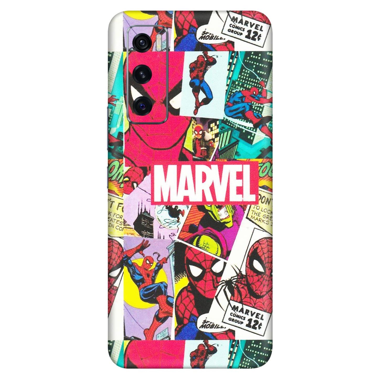 VIVO Z/V/X/T/U/S Series Phone Skins (All Models) - Marvel Comic Spiderman Grafitti - Matte Finish (M-72) Vivo V20 SE