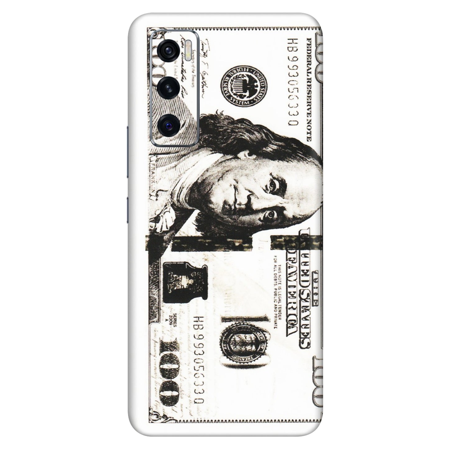 VIVO Z/V/X/T/U/S Series Phone Skins (All Models) - 100 Dollar Currency - Transparent Finish (T-01) Vivo V20 SE