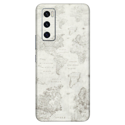 VIVO Z/V/X/T/U/S Series Phone Skins (All Models) - World Travel Map - Transparent Finish (T-04) Vivo V20 SE