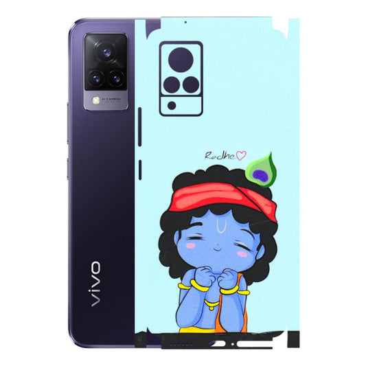 VIVO Z/V/X/T/U/S Series Phone Skins (All Models) - Radhe Radhe Cute Toon - 3D Embossed Finish (L-05) Vivo V21 5G