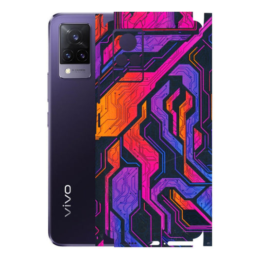 VIVO Z/V/X/T/U/S Series Phone Skins (All Models) - Tech Circuits Futuristic - 3D Embossed Finish (L-07) Vivo V21 5G