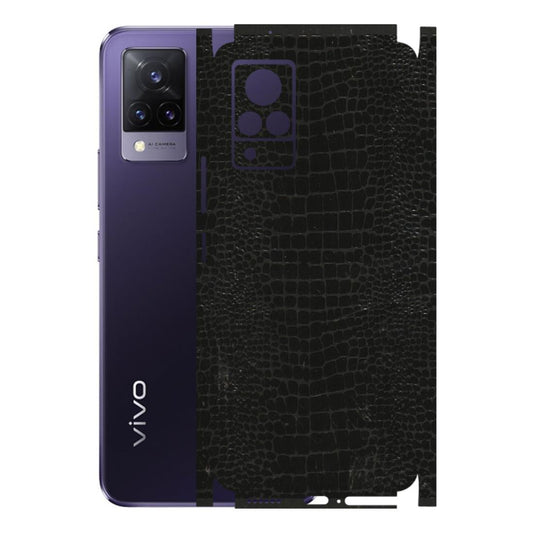 VIVO Z/V/X/T/U/S Series Phone Skins (All Models) - Snake Leather Black - 3D Embossed Finish (L-107) Vivo V21 5G