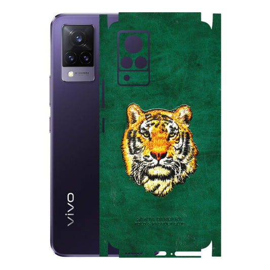 VIVO Z/V/X/T/U/S Series Phone Skins (All Models) - Leather Feel Tiger - 3D Embossed Finish (L-111) Vivo V21 5G