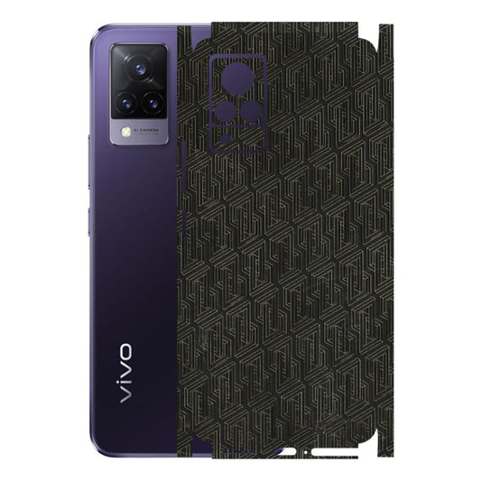 VIVO Z/V/X/T/U/S Series Phone Skins (All Models) - Black Abstract Pattern - 3D Embossed Finish (L-117) Vivo V21 5G