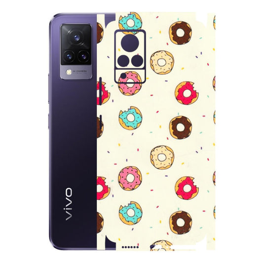 VIVO Z/V/X/T/U/S Series Phone Skins (All Models) - Mini Donuts Doodle Art - 3D Embossed Finish (L-122) Vivo V21 5G