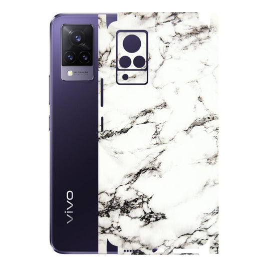 VIVO Z/V/X/T/U/S Series Phone Skins (All Models) - Black and White Marble Texture - 3D Embossed Finish (L-124) Vivo V21 5G