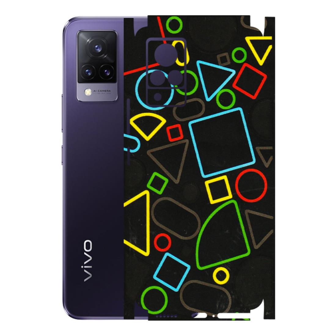 VIVO Z/V/X/T/U/S Series Phone Skins (All Models) - Black Shapes - 3D Embossed Finish (L-131) Vivo V21 5G