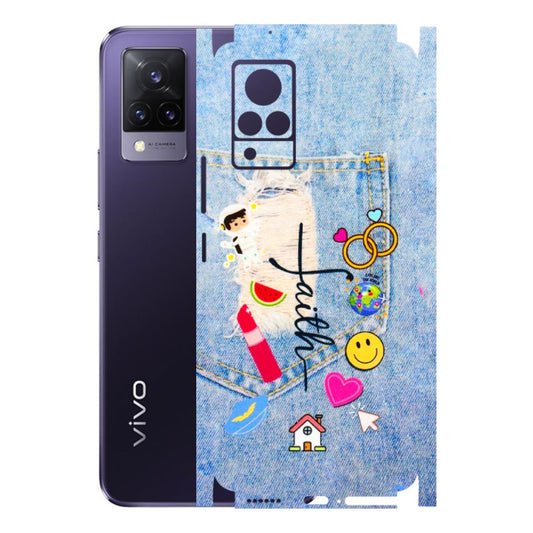 VIVO Z/V/X/T/U/S Series Phone Skins (All Models) - Denim Jeans Pocket - 3D Embossed Finish (L-134) Vivo V21 5G