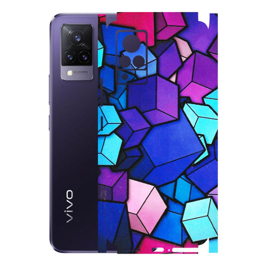 VIVO Z/V/X/T/U/S Series Phone Skins (All Models) - Cube Doodle - 3D Embossed Finish (L-141) Vivo V21 5G