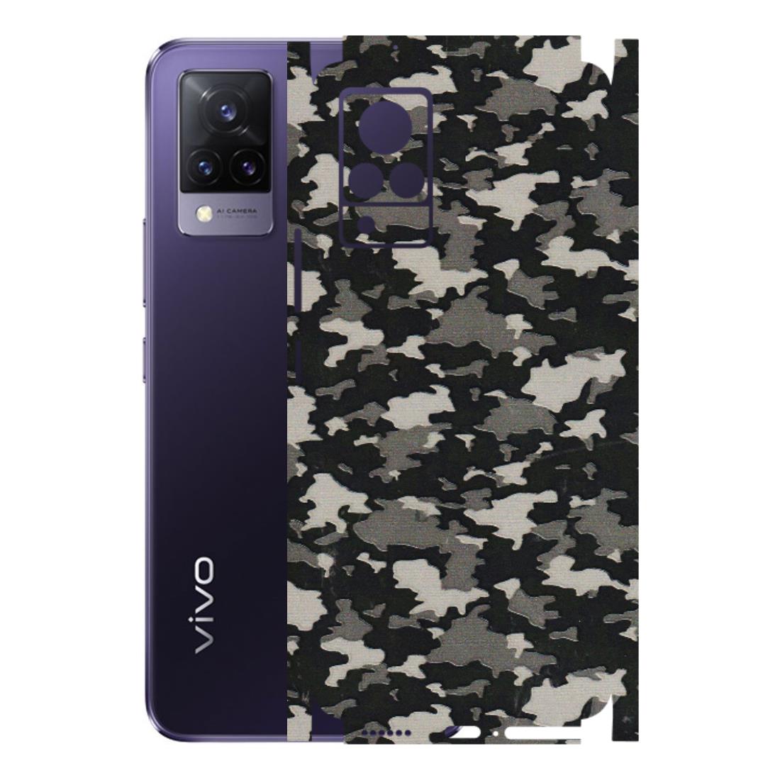 VIVO Z/V/X/T/U/S Series Phone Skins (All Models) - Black/Grey Camoflaunge - 3D Embossed Finish (L-142) Vivo V21 5G